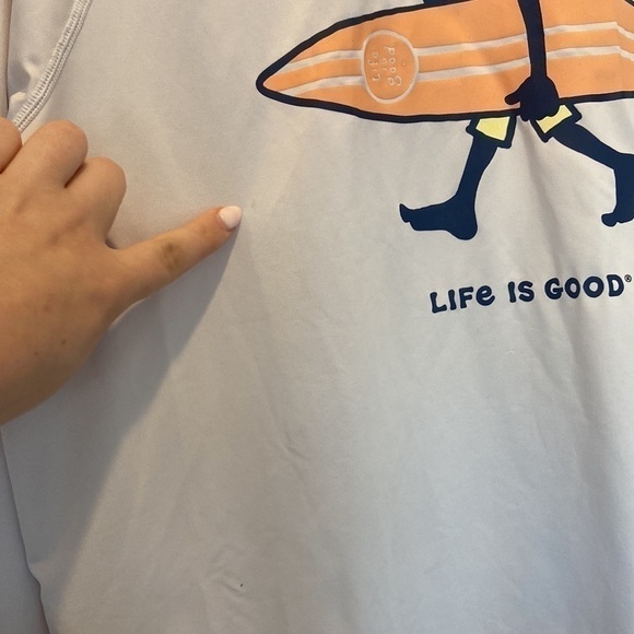 Life is Good Men's Jake Surf White Long Sleeve Rashguard Size Medium - Picture 8 of 9